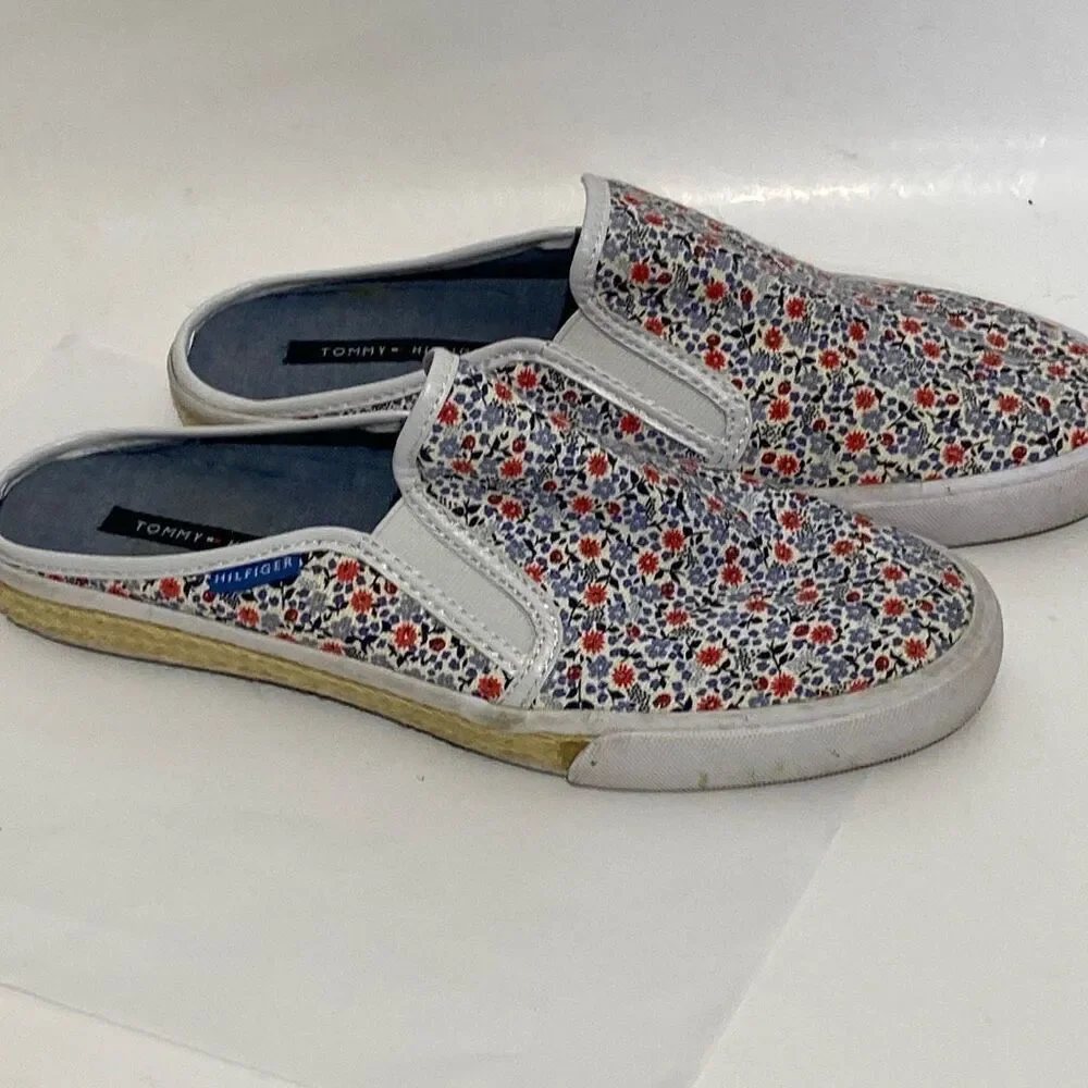 Tommy Hilfiger Women's TW Frank Floral‎ Canvas Espadrille Mule Sneakers Size 8.5
